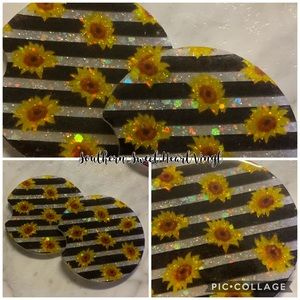 Sunflower car coaster set